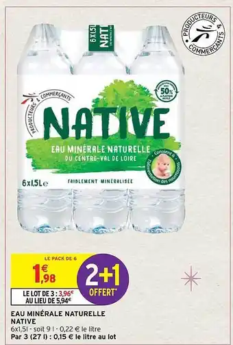 Intermarché Hyper Eau minérale naturelle native offre