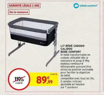Intermarché Hyper Lit bébé cododo calidoo bébé confort offre