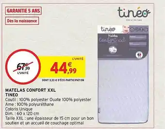 Intermarché Hyper Matelas confort xxl tinéo offre