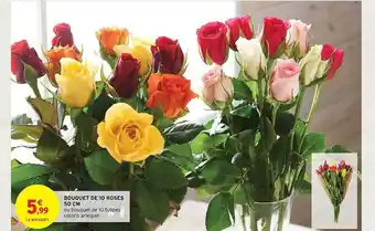 Intermarché Hyper Bouquet de 10 roses 50 cm offre