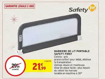 Barrière de lit portable safety first