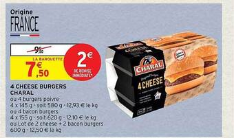 Intermarché Hyper 4 cheese burgers charal offre
