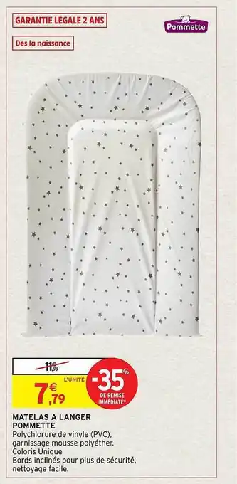 Intermarché Hyper Matelas à langer pommette offre