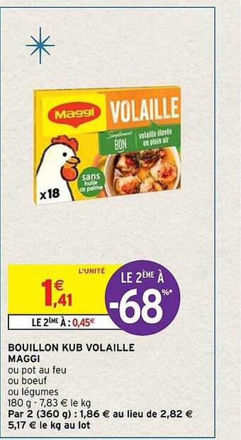 Intermarché Hyper Bouillon kub volaille maggi offre