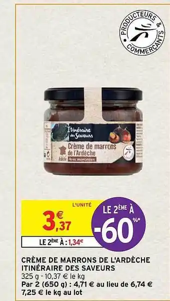Crème de marrons de l'ardèche itinéraire des saveurs