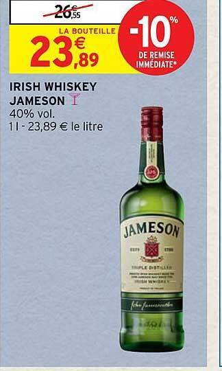 Intermarché Hyper Irish whiskey jameson offre