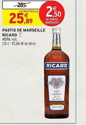 Intermarché Hyper Pastis de marseille ricard offre