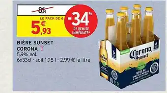 Intermarché Hyper Bière sunset corona offre
