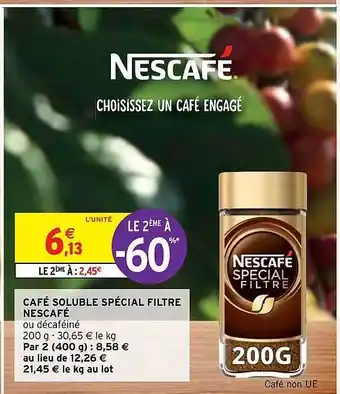 Intermarché Hyper Café soluble spécial filtre nescafé offre