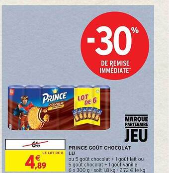 Intermarché Hyper Prince goût chocolat lu offre