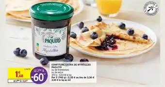 Intermarché Hyper Confiture extra de myrtilles paquito offre