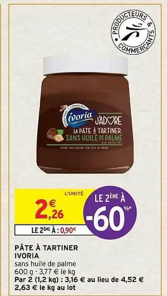 Intermarché Hyper Pâte à tartiner ivoria offre
