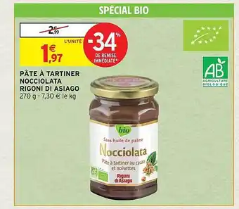 Intermarché Hyper Pâte à tartiner nocciolata rigoni di asiago offre