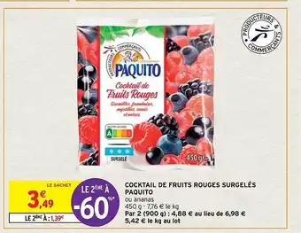 Intermarché Hyper Cocktail de fruits rouges surgelés paquito offre