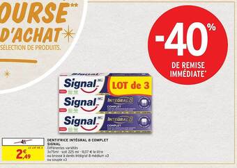 Intermarché Hyper Dentifrice intégral 8 complet signal offre