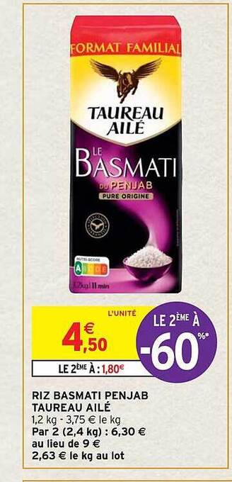 Intermarché Hyper Riz basmati penjab taureau ailé offre