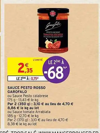Sauce pesto rosso garofalo