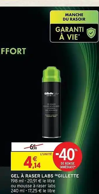 Intermarché Hyper Gel à raser labs gillette offre