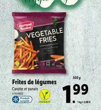 Lidl Frites de légumes harvest basket offre