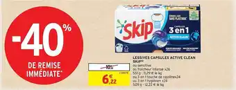 Intermarché Hyper Lessives capsules active clean skip offre