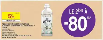 Intermarché Hyper Adoucissant sélection florale fleurs de citronnier sel de mer 38d lenor offre