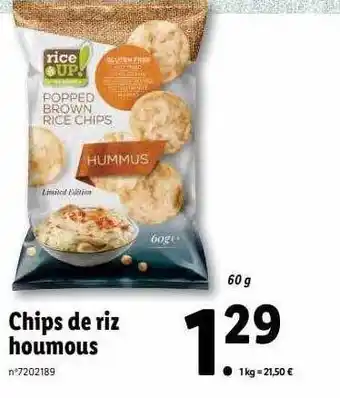 Lidl Chips de riz houmous offre