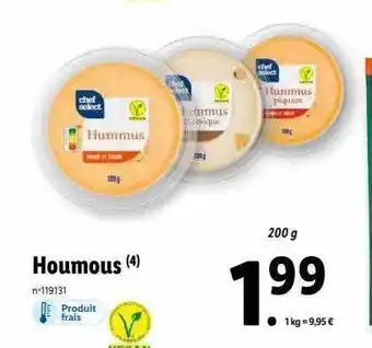 Lidl Chef select houmous offre