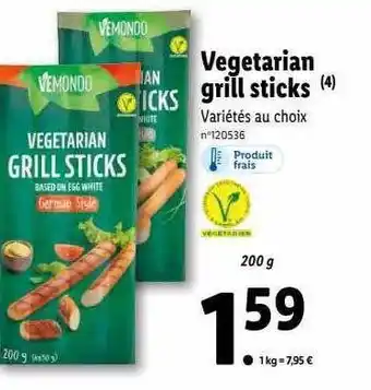 Lidl Vegetarian grill sticks vemondo offre