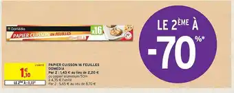 Intermarché Hyper Papier cuisson 16 feuilles domédia offre