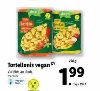 Lidl Tortellonis vegan vemondo offre
