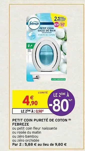 Petit coin pureté de coton febrèze