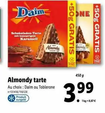 Lidl Almondy tarte daim offre