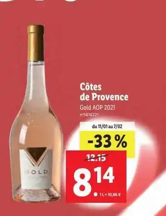 Lidl Côtes de provence offre