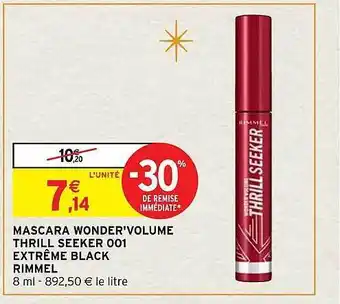 Intermarché Hyper Mascara wonder'volume thrill seeker 001 extrême black rimmel offre