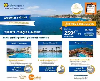 Lidl Tunisie - turquie - maroc offre