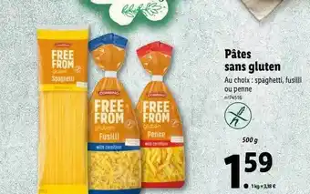 Lidl Pâtes sans gluten offre