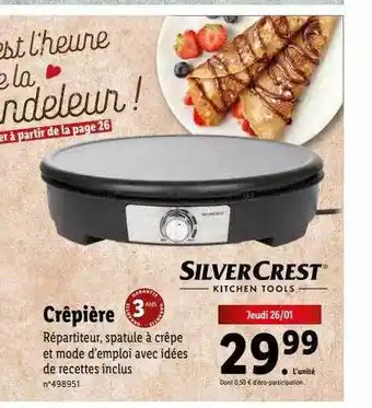 Lidl Crêpière silver crest offre