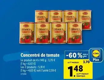 Lidl Concentré de tomate offre