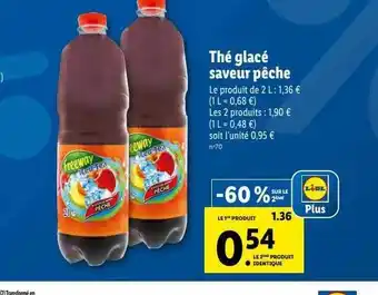 Lidl Thé glacé saveur pêche freeway offre