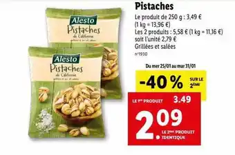 Lidl Pistaches alesto offre