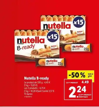 Lidl Nutella b-ready offre