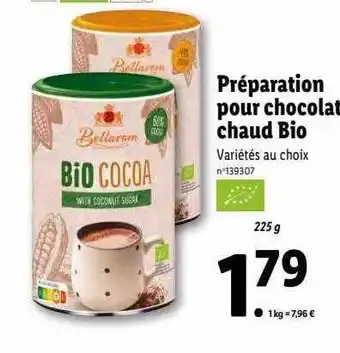 Lidl Préparation pour chocolat chaud bio offre