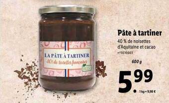 Lidl Pâte à tartiner offre