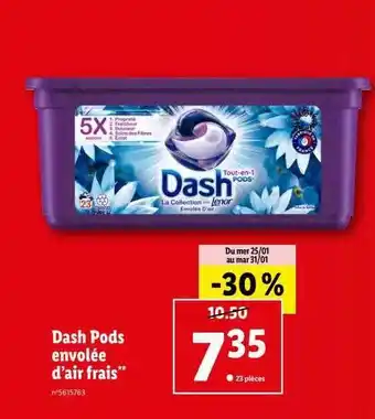 Lidl Dash pods envolée d'air frais offre