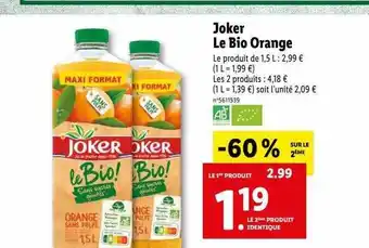 Lidl Joker le bio orange offre