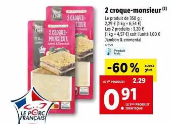 Lidl 2 croque-monsieur offre