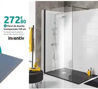 Mr Bricolage Paroi de douche transparente 120 cm inventiv offre