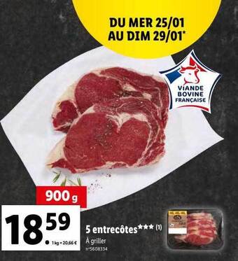 Lidl 5 entrecôtes offre