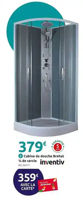 Mr Bricolage Cabine de douche brehat 14 de cercle inventiv offre