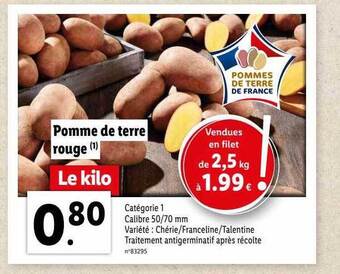 Lidl Pomme de terre rouge offre